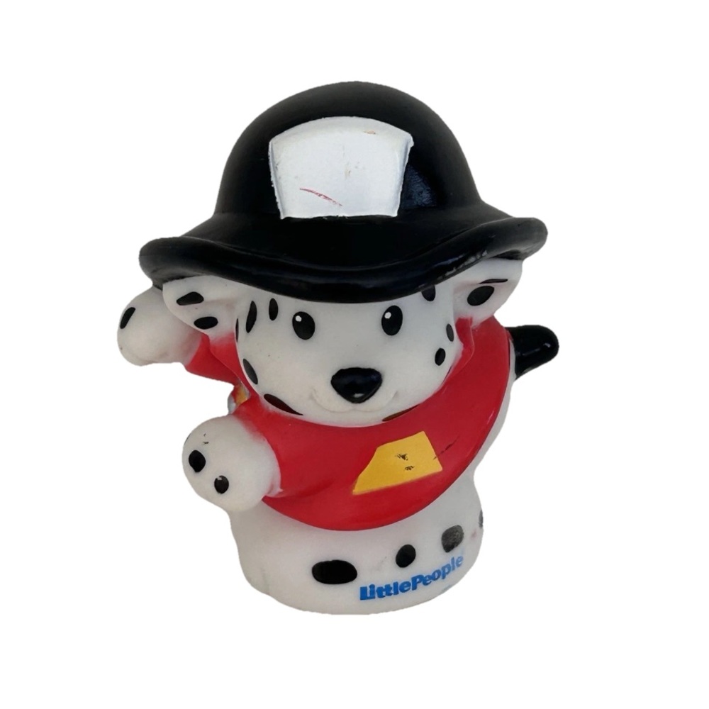Fisher-Price Little People Dalmatian Firefighter Figure - Red, Black, White